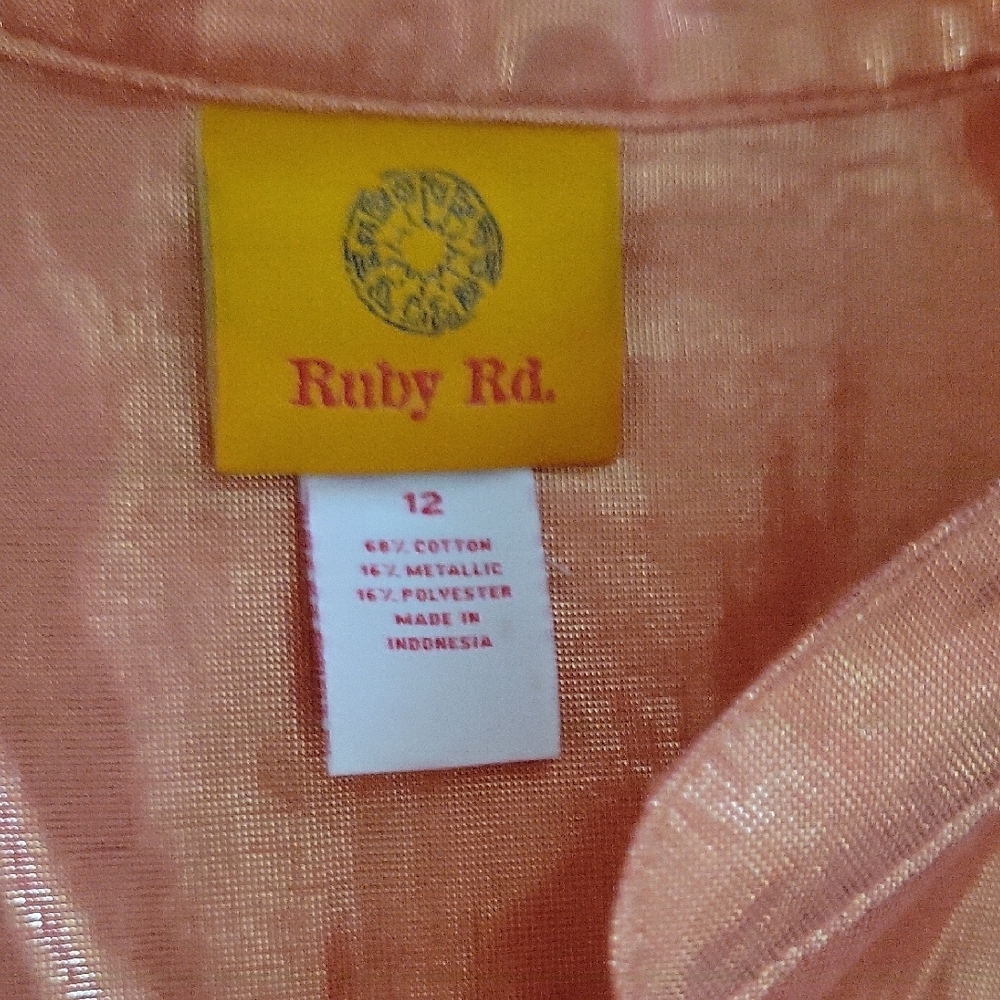 Ruby Rd. Metallic Peach Blouse - Picture 2 of 4